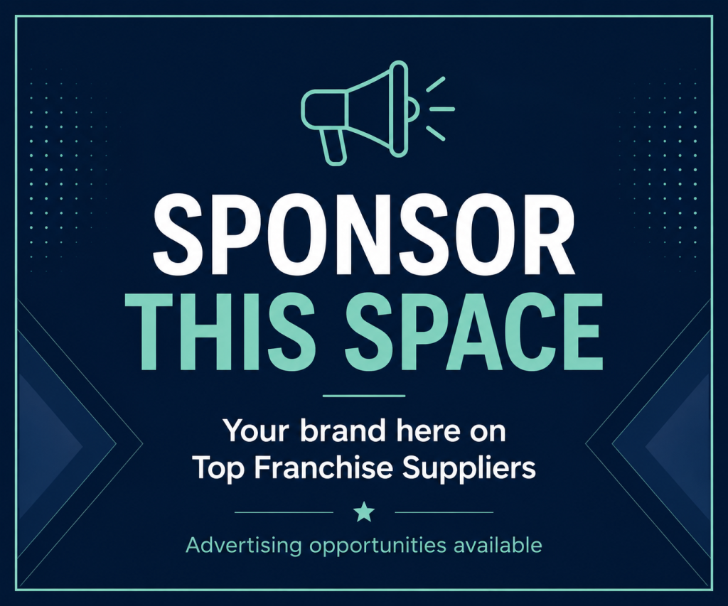 Promotional placeholder ad reading Sponsor This Space for advertising on Top Franchise Suppliers.