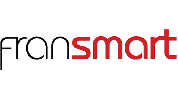 FranSmart logo featuring thin black “fran” lettering and bold red “smart” lettering on a white background.